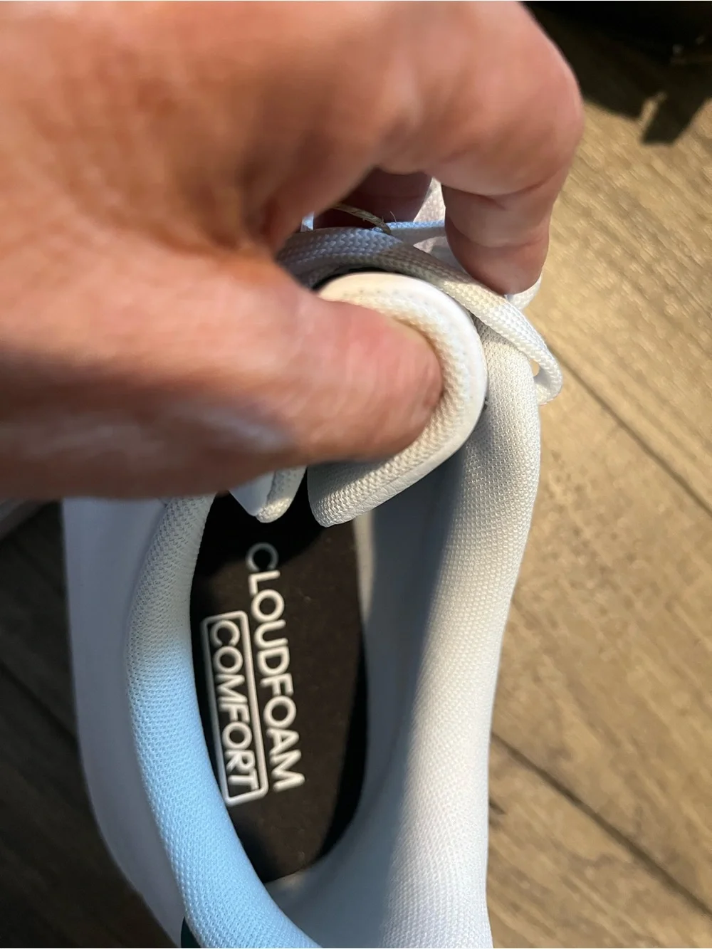 adidas White Sneakers with Green Heel Accent